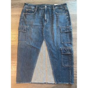 NEW American Eagle Outfitters Womens Maxi Cargo Denim Skirt Size 18
